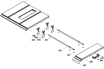 Extension Table Diagram and Parts List for BDTS1800-B2 Type 1 Black and Decker Table Saw